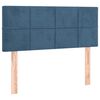 vidaXL Pat box spring cu saltea, albastru &icirc;nchis, 100x200 cm, catifea