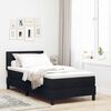 vidaXL Pat cu arcuri cu saltea cu headboard Negru 90 x 190 cm țesătură