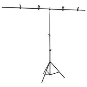 vidaXL Suport de fundal &icirc;n formă de T, negru, 201x60x(70-200) cm