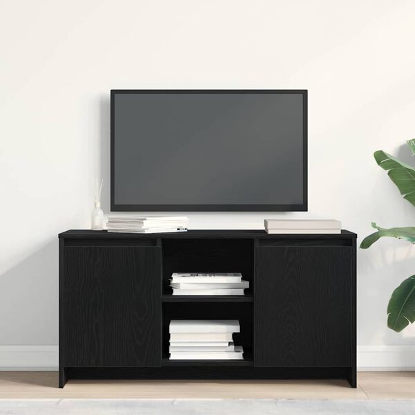 vidaXL Cabinet TV Stejar Negru 102 x 37,5 x 52,5 cm Lemn compozit