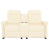 vidaXL Fotoliu masaj rabatabil cu 2 locuri și suport de pahar, crem