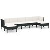 vidaXL Set mobilier de grădină cu perne, 7 piese, negru, poliratan