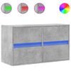 vidaXL Comodă TV de perete cu lumini LED, gri beton, 80x31x45 cm