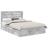 vidaXL Pat cu storage Gri din beton 150 x 200 cm Lemn prelucrat