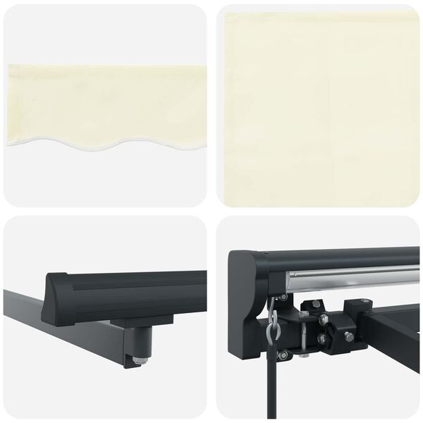 vidaXL Cortina Retractabilă Crem 350 x 250 cm Poliester și metal