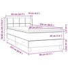 vidaXL Pat box spring cu saltea, gri &icirc;nchis, 80x220 cm, catifea