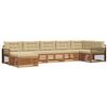 vidaXL Seturi de canapele 7 pcs Natural și Bej Lemn Solid de Acacia