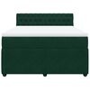 vidaXL Pat box spring cu saltea, verde &icirc;nchis, 140x190 cm, catifea