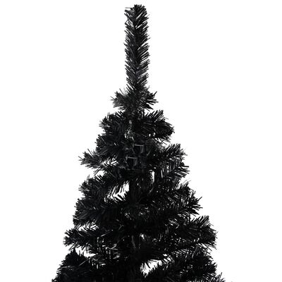 vidaXL Brad Crăciun pre-iluminat cu set globuri, negru, 180 cm, PVC