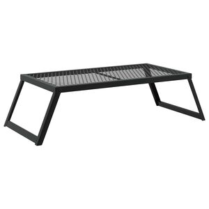 vidaXL Grătar de camping pliabil 58 x 31 x 2 cm Oțel aliat Negru