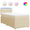 vidaXL Pat box spring cu saltea, crem, 90x200 cm, textil