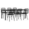 vidaXL Set mobilier de grădină, 7 piese, negru, poliratan