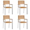 vidaXL Set de masă pentru grădină 5 pcs Maro Lemn solid de tec