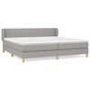 vidaXL Pat box spring cu saltea, gri deschis, 200x200 cm, textil