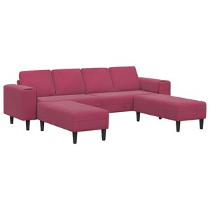 vidaXL Canapea pentru living 3 pcs Roșu Vin