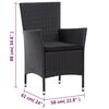 vidaXL Set mobilier de exterior cu perne, 7 piese, negru, poliratan