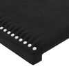vidaXL Tăblie de pat cu LED, negru, 160x5x118/128 cm, catifea