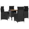vidaXL Set dining pentru exterior 5 buc. Negru