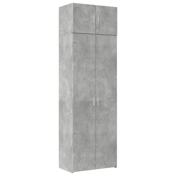 vidaXL Dulap de depozitare, gri beton, 70x42,5x225 cm, lemn prelucrat