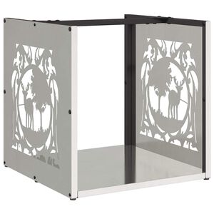 vidaXL Suport pentru lemne de foc 40x40x40 cm oțel inoxidabil