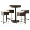 vidaXL Set mobilier bar de grădină cu perne, 5 piese, maro, poliratan
