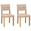 vidaXL Scaun de sufragerie 2 buc. Ratan Kubu natural 46 x 55 x 84 cm