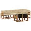 vidaXL Set de canapele de exterior cu pernă 8 pcs Natural și Bej