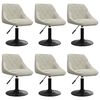 vidaXL Scaune de sufragerie pivotante 6 buc, crem, catifea