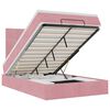 vidaXL Cadru de pat otoman cu saltele Roz 120x190cm catifea