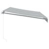 vidaXL Copertină retractabilă manual cu LED, antracit/alb, 350x250 cm
