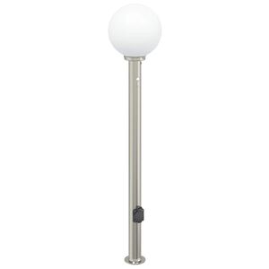 vidaXL St&acirc;lp luminos cu senzor și priză 120 cm oțel inoxidabil IP44