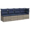 vidaXL Canapea de grădină cu pernă Gri 227 x 62 x 69 cm poliratan