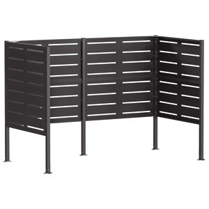 vidaXL Ecran pentru coș de gunoi 167 x 85 x 113 cm Oțel Negru