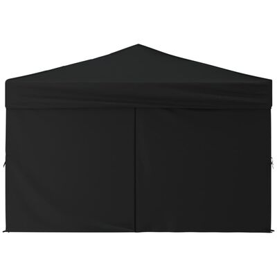 vidaXL Cort pliabil pentru petrecere cu pereți laterali, negru, 3x3 m