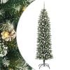 vidaXL Copac Artificial Slăb de Crăciun Verde și alb 240 cm