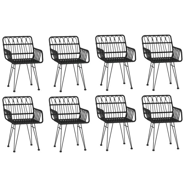 vidaXL Set mobilier de grădină, 9 piese, poliratan