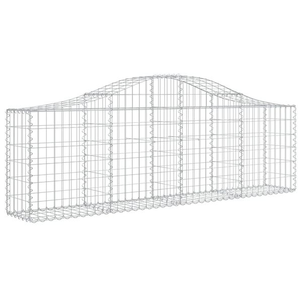 vidaXL Coșuri gabion arcuite 2 buc, 200x30x60/80 cm, fier galvanizat