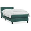 vidaXL Pat box spring cu saltea, verde &icirc;nchis, 80x210 cm, catifea