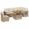 vidaXL Set canapele de grădină, 7 piese, cu perne, bej, poliratan