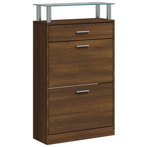 vidaXL Pantofar, stejar maro, 63x24x104 cm, lemn prelucrat