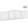 vidaXL Coșuri gabion arcuite 20 buc, 400x30x100/120 cm fier galvanizat