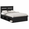 vidaXL Cadru de pat cu headboard Negru 120 x 200 cm Lemn de pin masiv
