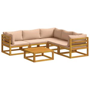 vidaXL Set de canapea 6 buc. natural Lemn Solid de Acacia