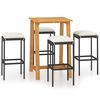 vidaXL Set mobilier bar de grădină cu perne, 5 piese, negru