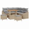 vidaXL Set de canapele pentru grădină cu pernă 8 pcs Bej Rattan poli