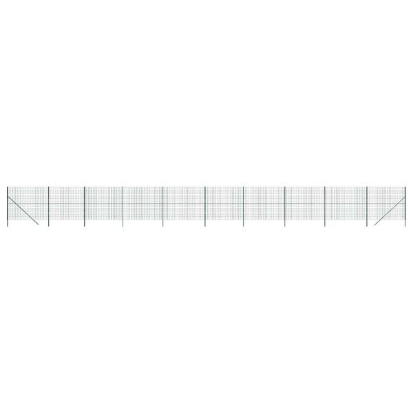 vidaXL Gard plasă de s&acirc;rmă, verde, 1,4x25 m, oțel galvanizat