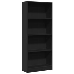 vidaXL Bibliotecă, negru, 60x24x143 cm, lemn prelucrat