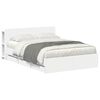 vidaXL Cadru de pat cu depozitare și tăblie cu sertar Alb 150 x 200 cm