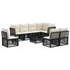 vidaXL Set de canapele pentru grădină 9 pcs Negru poliratan