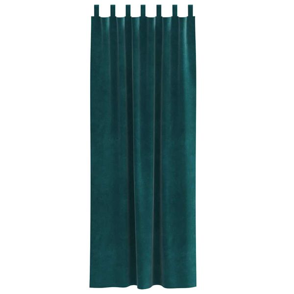 vidaXL Perdele opace 2 pcs Verde &icirc;nchis 140 x 225 cm Catifea